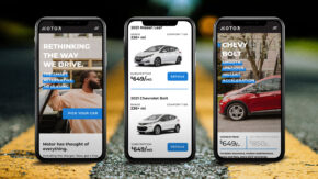 motor ev website displayed on mobile devices