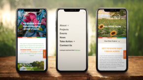 parks alliance website displayed on three mobile devices
