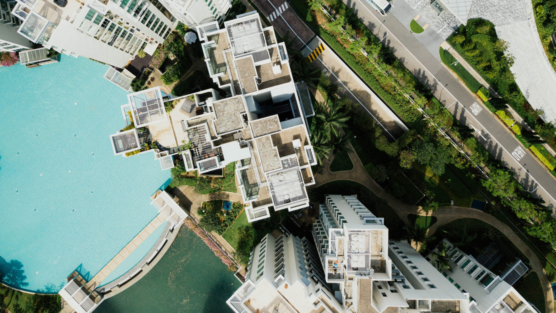 Overhead view of a city