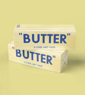 a box that looks like a stick of butter, designed as the invitation container