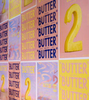 butter posters covering a wall