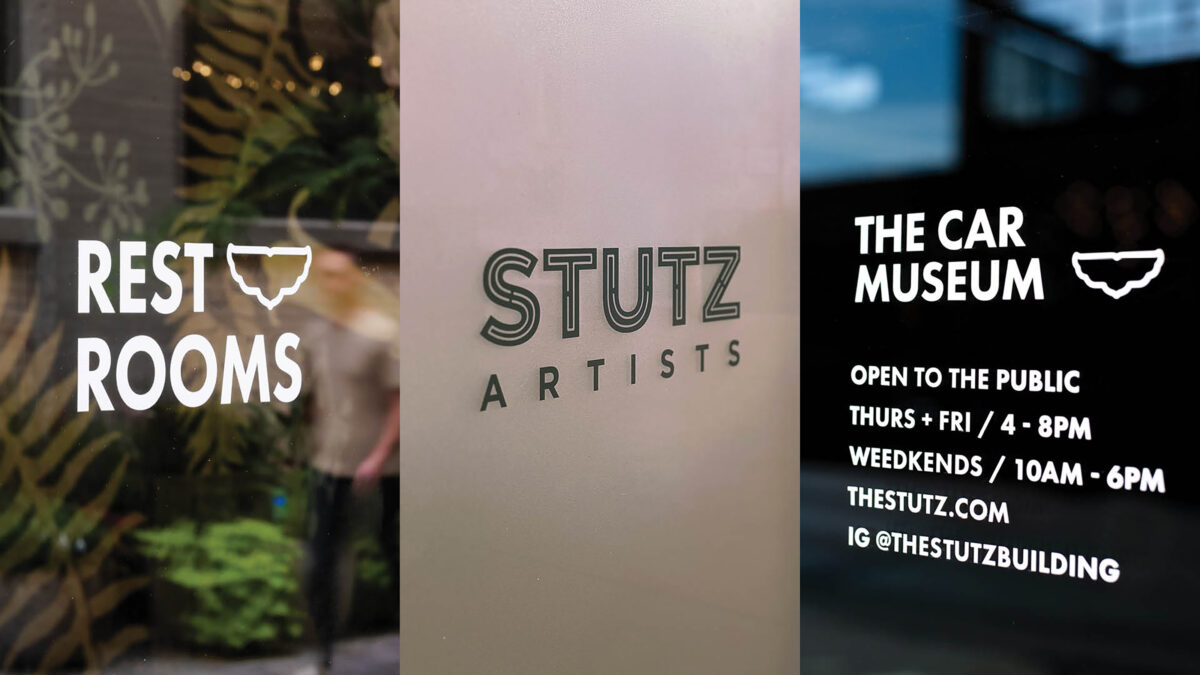 stutz door signage